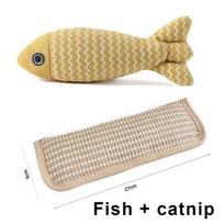 2Pcs Fish Shaped Catnip Cats Toy Plush Cat Companion For Kitten Teeth Grinding Pillow Chewing Toy Claws Thumb Bite Pet Gift A10 beige