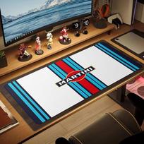 Martini Racing Large Size Mouse Pad Large Gaming Table Cushion Non-slip Laptop Tablet Big Mousepad XXL Mat Mini PC Playmat With Lock edge 40cmx90cm(15.7x35.4inch) white