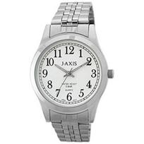 Sun Flame 5 ATM Water Resistant J-AXIS Easy-to-Read Watch, white