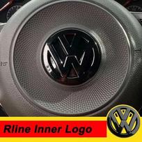 49mm ABS Car Steering Wheel Emblem Sticker for Volkswagen VW Rline Auto Interior WW16 Center Logo Badge Cover Accessories