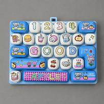 26 Keys Mechanical Keyboard Toy Clear Key Sounds Creative Stress Relief Fidget Toy Gift Toy Hangable Bag Pendant Charm white