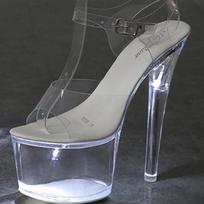 Aukštakulniai naktinis klubas Aukštakulniai Batai Šviečiantys sandalai Batai Catwalk Pole Dancing Crystal 181 Series 17cm Heel 7 Platform LFD 34 balta