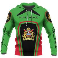 Malawi Flag Map 3D Print Hoodies For Men Clothes Casual Boy Hoody National Emblem Graphic Sweatshirts Africa Male Pullovers Tops L black