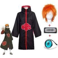 Uzumaki Akatsuki Cosplay Berniukams Mergaitėms Uzumaki Švarkas Kelnės Galvos juosta Perukas Rekvizitai Vaikas Uniforma Kunai Helovino Kostiumas XL oranžinė