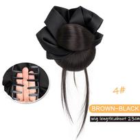 Spurgos formos sintetinė peruka Juodi plaukų aksesuarai su prisegimu Tiesus plaukų kuodelis Tinka pradedančioms moterims Kasdieniam dėvėjimui 23CM black