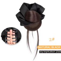 Spurgos formos sintetinė peruka Juodi plaukų aksesuarai su prisegimu Tiesus plaukų kuodelis Tinka pradedančioms moterims Kasdieniam dėvėjimui 23CM black