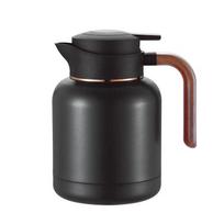 316 Stainless Steel Smart Moka Pot with Filter, Old White Flower Design, Insulated Tea Kettle. 1.5L black