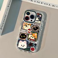 Cartoon Dog for IPhone16promax Phone Case for Apple 15 Cream Mirror All-inclusive 11/14/xs For  iPhone 13mini black