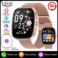 Smart Watch For Women Full Touch Screen Bluetooth Call Waterproof Watches Sport Fitness Tracker Smartwatch Lady Reloj Mujer black
