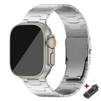 Titanium Luxury Bracelet for Apple Watch Ultra 3 2 49mm 46mm 45mm 44mm Band for iWatch Series 11 10 9 8 6 se ultra Strap Correa 46mm(Series 11 10) sidabras