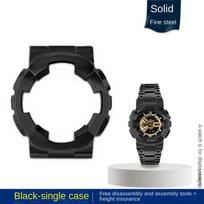 Modifikuotas auksinis dėklas, metalinis apyrankės rinkinys, skirtas Casio G-SHOCK Black Samurai GA-110GB GA100 GA120, nerūdijančio plieno laikrodžio dirželis For GA-110 100 120 black