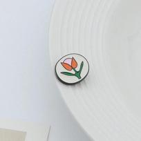 10PCS Fresh Cute Cartoon Tulip Round Shank Button Girls Coat Cardigan Decor Crafts Button Women Clothing DIYSewing Accessories 18mm