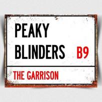Peaky Blinders Garrison Retro Metal Tin Sign Pub Bar man cave garage Shed GiftAluminum 20x30cm（7.8x11.8inch） black