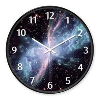 Round Nebula - Themed Wall Clock, Sci - Fi Cosmic Decor (Batteries Not Included), 10-16 Inches (WHITE,8 inch) balta