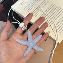 Korean-Style Dopamine-Colored Starfish Pendant Necklace for Summer Beach Wear