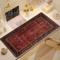 Carpet Flower Persian Pattern Mouse Pad Desk Mat Large Nonslip Antifray Keyboard Ergonomic Office Rubber PC Home Custom SBD400x800x2mm brown