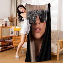 Singer L-Lady Gaga Mayhem Anime Beach Swimming Towel Soft Absorbent Washcloth Children's Gifts for Kids Travel Camping Gym 30x30cm black