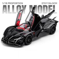 1:18 Hellcat Apollo EVO Alloy Car Models Diecast Toys Doors Opened Sound Light Pull Back Shock Absorption Sportscar for Boy Gift gray