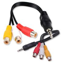 3.5mm 4-pin jack to 3x RCA chinch audio video stereo splitter