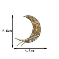 Handmade Rhinestone Bead Tassel Eye Patch for DIY Clothing, Brooch, Bag, or Hat Decoration brown