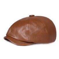 Retro Octagonal Leather Hat Autumn Men's Beret Elegant Cap Caps Men Women PU Leather Beret British Retro Octagonal Hat black