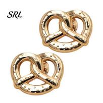 Bread Shape Badge 1/2Pcs Golden Plated Alloy Pretzel Brooch, Mini Knotted Lapel Pin for Decorative Brooch Men Women, Clothes Bag Hat Scarf Suits Metal 2pcs beige