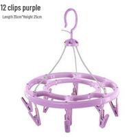 Windproof 32-Clip Plastic Drying Rack for Children's Socks and Underwear pink