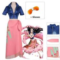 Nico Robin Cosplay Kostiumas Suknelė Apranga Anime Cosplay Kostiumas Akiniai Perukas Kostiumas Kostiumai Mergaitei Helovinas Karnavalo Šventė Kostiumas S&ONE PIECE pink