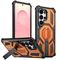 Military-grade Folding Stand Shockproof Case For Samsung Galaxy S25 S24 FE S26 Ultra Plus Magsafe Magnetic Sport Anti-drop Cover Galaxy S26 Plus oranžinė