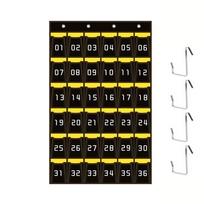 Non-Woven Fabric Phone Wall Pouch Wall Mount Cell Phone Hanging Organizer  Calculator Yellow 36 Grids