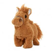 Electric Plush Horse Toy With Sound Kids Walking Interactive Horse Plushie Toddlers Educational Simulation Stuffed Animal Toy brown