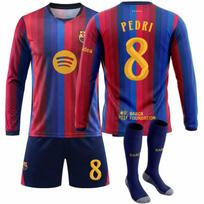 2627 Rodri Naujasis Džersis – FC Barcelona Namų ilgomis rankovėmis futbolo marškinėliai (Čempionų lygos leidimas) – Ne. 10 Yamal / Messi 24 red