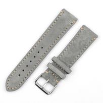 Unisex Minkštos zomšos natūralios karvės odos laikrodžio apyrankė - 18 mm, 20 mm, 22 mm, 24 mm odinis dirželis su siūlėmis 18mm gray