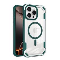 Armor Bumper Shockproof Clear Phone Cases For iPhone 16 15 14 13 12 11 Pro Max 16 Plus Case For Magsafe Wireless Charge Cover iPhone 13 Pro Max gray