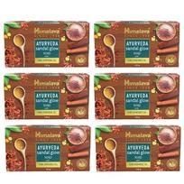 Himalaya Ayurveda Sandal Glow Soap With Pure Sandalwood Oil For Glowing Skin, 125g Each, Pack Of 6, Nourishing Herbal Bath Bar beige