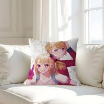 Anime Oshi No Ko Pillow Case Removable Washable Cushion Cover – All-Season Soft Linen 16x16Inch white