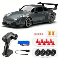 1:24 Masto Nuotolinio Valdymo Automobilis RC Drift 2.4Ghz 4WD RC Žaislas Su Šviesomis ir Barikadų Įrankiu Gimtadienio Helovino Kalėdų Dovana Vaikams S914 black