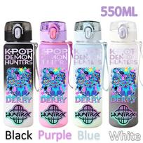 KPOP 550ML Demon Hunters Gradient Plastic WaterCup Rumi Mira Zoey Jinu HUNTR X Celine K Pop Huntrix Gourde Kpop Drinking Bottle Purple blue