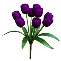 9 Heads Artificial Tulip Bouquet DIY Flower Floral Arrangement Simulation Flowers Realistic Artificial Flowers Home Decoration tamsiai violetine spalva