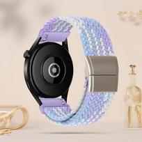 18/20/22mm Fashion Magnetic Nylon Strap for Garmin Venu 4/3/Forerunner 265/Amazfit GTR 4/GTS 4/Bip 5/6/T-Rex 3 Replacement Band 20mm violetinė