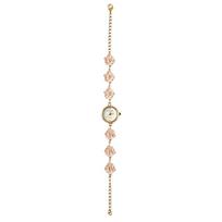 Waterproof Quartz Watch Flower Strap Wrist Watch Small Bracelet Watch  Luxury Dress rožinė