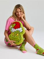 Sinsay - Kailinė dekoratyvinė pagalvėlė su kalėdiniu motyvu Grinch - geltonai žalia