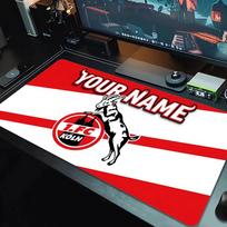Custom Name FC KÖLN Mouse Pad Large Gaming Table Cushion Non-slip Laptop Tablet Big Mousepad XXL Mat Mini PC Playmat With Lock edge_XIA 30cmx60cm(11.8x23.6inch) red