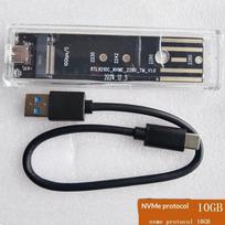 Transparent M2 Nvme Sata Ssd Enclosure 10Gbps High Speed Transfer Rgb Light For Portable Data Storage Office Travel A2