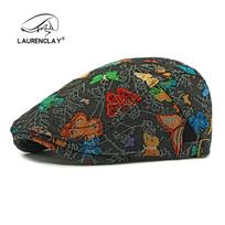 Ethnic style retro jacquard hat women butterfly beret retro fashion forward hat casual versatile painter hat Adjustable juoda