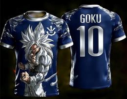 2026 oficialus Dragon Ball 3D spausdintas Goku 10 numerio futbolo treniruočių marškinėlis Suaugusiems Vaikams S-6XL Stilingi laisvalaikio marškinėliai 3XL white