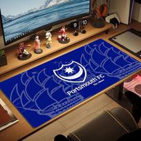 Portsmouth Football Club Large Size Mouse Pad Large Gaming Table Cushion Non-slip Laptop Tablet Big Mousepad XXL Mat Mini PC Playmat With Lock edge 30cmx60cm(11.8x23.6inch) brown