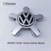 VOLKSWAGEN 4 vnt. Volkswagen Golf Polo 135mm 4F0601165N 5 smeigtukai Automobilio ratlankio centriniai dangteliai Ratlankio stebulės dangtelis Hubcap Logotipas Ženklelis Emblema 135mm cap 4pcs gray