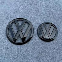 VW Volkswagen Jetta MK5 Golf Tinka Volkswagen T6 ryškiai juodas sidabrinis matinis 170mm priekinių radiatoriaus grotelių logotipas+130mm gal