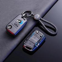 Sulankstomo automobilio nuotolinio valdymo pultelio dėklas apvalkalas Volkswagen VW Polo Golf 7 MK7 DVR5 Tiguan Passat Jetta E-golf raktų pakabuko priedams gray